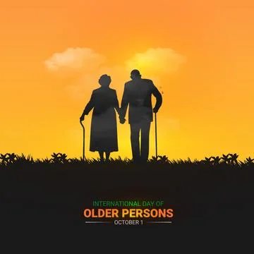 Creative Older Persons Day ads design. International Older Persons Day, Cel.. Stock Illustration