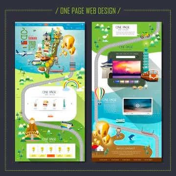 Creative one page web design Stock Illustration