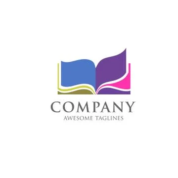 Creative open book logo vector Stock Illustration