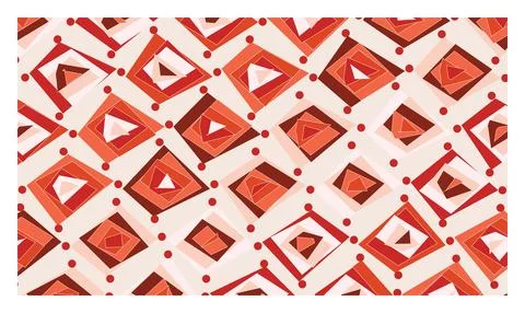 Creative orange and red geometric diamond pattern with dots on white backgr.. イラスト素材