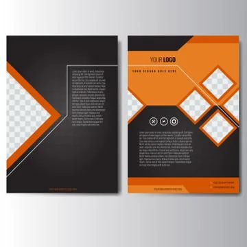 Creative orange annual report Leaflet Brochure Flyer template A4 size Stock Illustration