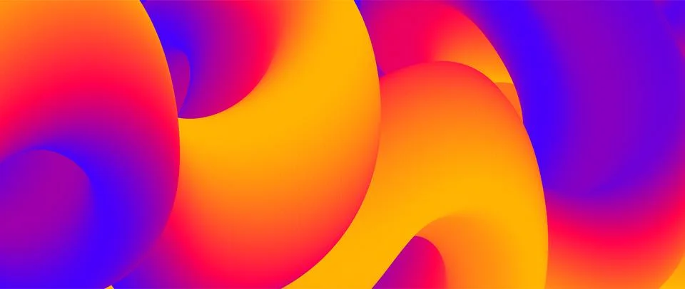 Creative orange red purple fluid gradient background. Wavy curve 3d flow poster 스톡 일러스트