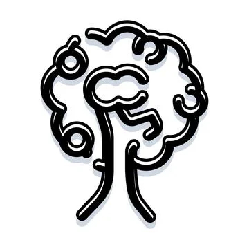 Creative organic tree line art illustration icon Illustrazione stock