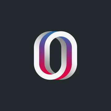 Creative, original number zero or letter O. Vector symbol. Illustrazione stock