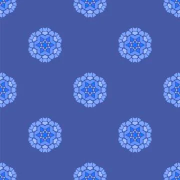 Creative Ornamental Seamless Blue Pattern Illustrazione stock