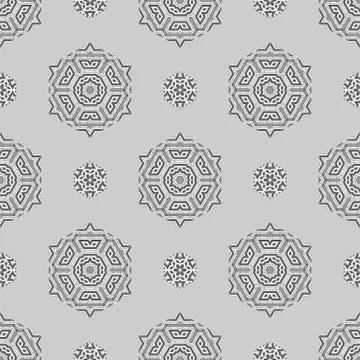 Creative Ornamental Seamless Grey Pattern Illustrazione stock
