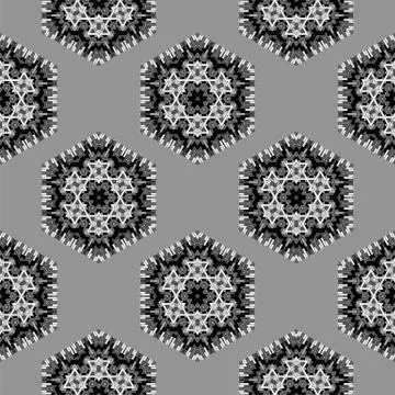 Creative Ornamental Seamless Grey Pattern 스톡 일러스트