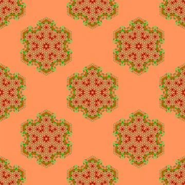 Creative Ornamental Seamless Red Pattern Illustrazione stock
