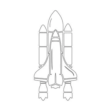 Creative outline rockets showcasing different flight angles . Illustrazione stock