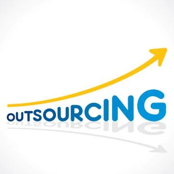 Creative outsourcing word graph design vector Stock Illustration