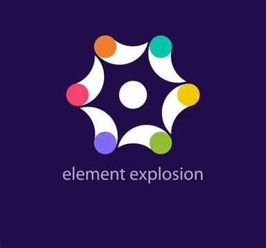 Creative outward explosion droplet logo. Illustrazione stock