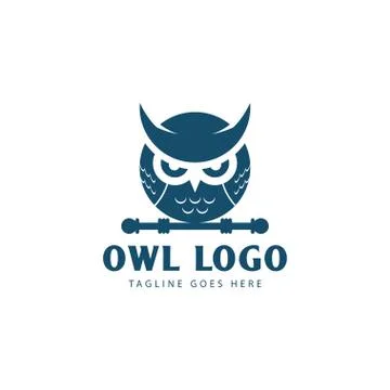 Creative owl logo, owl head logo and emblem - design elements for schools , e Illustrazione stock
