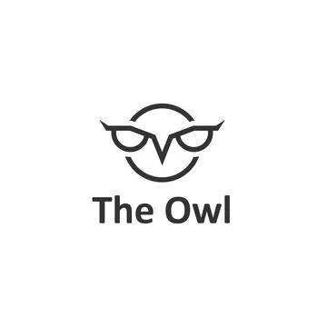 Creative owl. Vector logo template Illustrazione stock