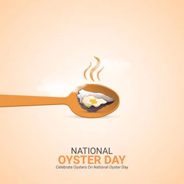 Creative oyster ads design. Creative national oyster day, August 5, vector,.. Stock Illustration
