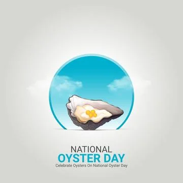 Creative oyster ads design. Creative national oyster day, August 5, vector,.. Stock Illustration