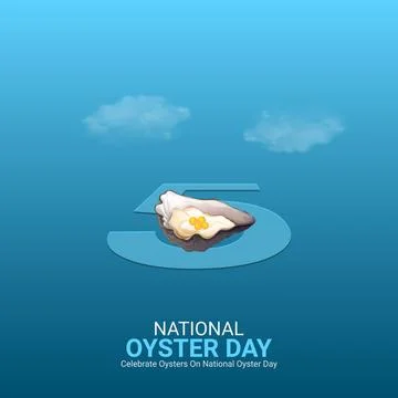Creative oyster ads design. Creative national oyster day, August 5, vector,.. Stock Illustration