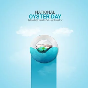 Creative oyster ads design. Creative national oyster day, August 5, vector,.. Stock Illustration