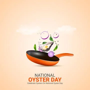 Creative oyster ads design. Creative national oyster day, August 5, vector,.. Stock Illustration