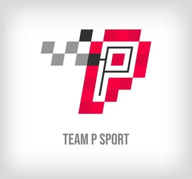 Creative P letter racing and sports logo. Stock Illustration