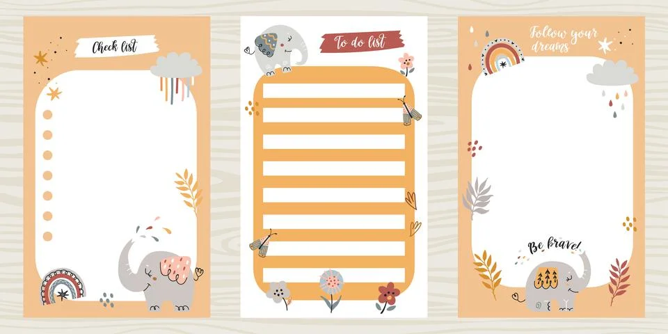 Creative pack of to do lists Stock Illustration