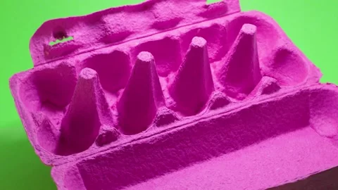 Creative packaging for eggs chroma key isolated .concept safety moving Stock Footage 152531893