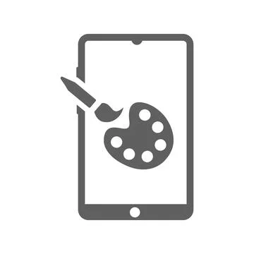 Creative, paint icon. Gray vector graphics. Stock Illustration