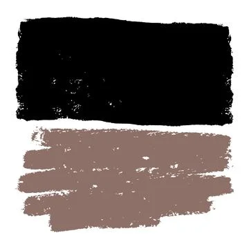 Creative painting composition featuring black and brown brush strokes on a white Stock Illustration