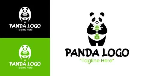 Creative Panda Logo with Bamboo for Eco-friendly Branding Stock Illustration