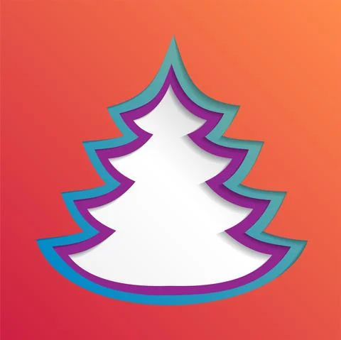 Creative paper abstract christmas tree background, eps10 vector illustration Stock Illustration