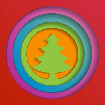 Creative paper abstract christmas tree background, eps10 vector illustration Stock Illustration