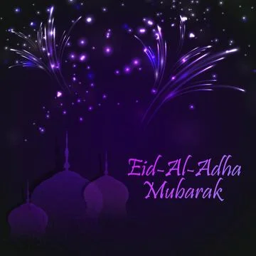 Creative paper cutout of Mosque on sparkling, fireworks background for Musl.. Stock Illustration