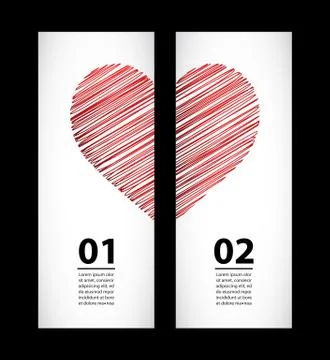 Creative paper labels for valentine's day Stock Illustration