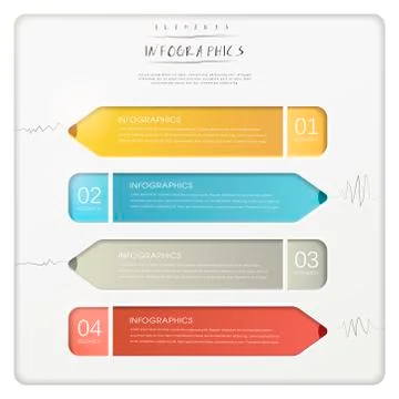 Creative paper pencil bar chart infographic elements Stock Illustration