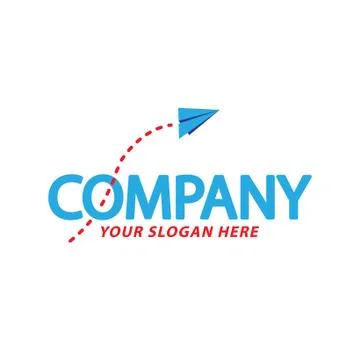 Creative paper plane logo design vector Stock Illustration