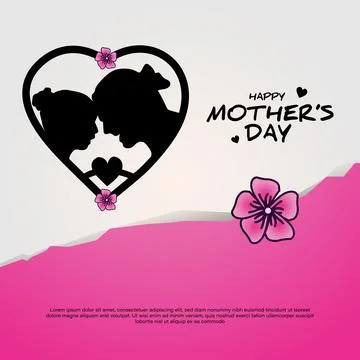 Creative paper scrap banner design happy mothers day Stock Illustration
