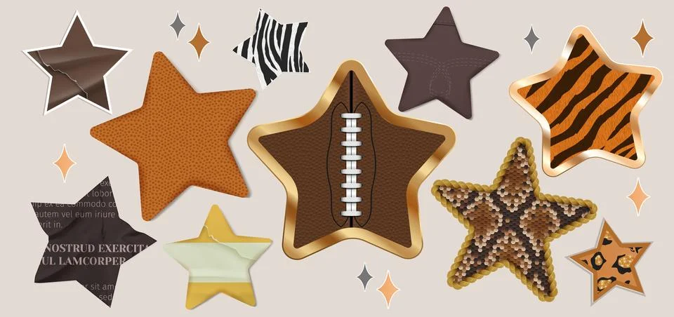 Creative paper star collage Illustrazione stock