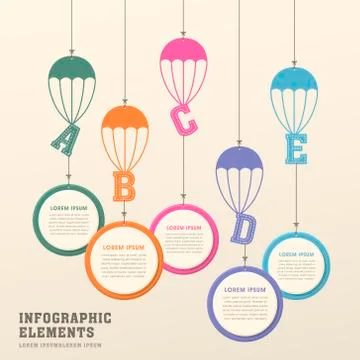 Creative parachute infographics design Illustrazione stock
