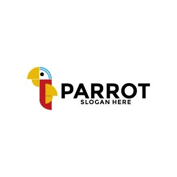 Creative Parrot logo vector, Colorful Bird logo design template Stock Illustration