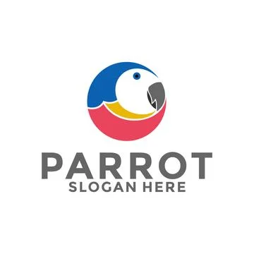 Creative Parrot logo vector, Colorful Bird logo design template Stock Illustration