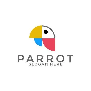 Creative Parrot logo vector, Colorful Bird logo design template Stock Illustration