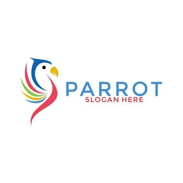 Creative Parrot logo vector, Colorful Bird logo design template Stock Illustration