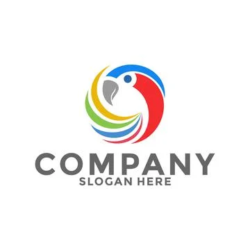 Creative Parrot logo vector, Colorful Bird logo design template 스톡 일러스트