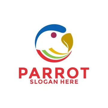 Creative Parrot logo vector, Colorful Bird logo design template イラスト素材