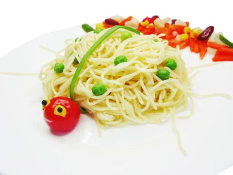 Creative pasta food ladybug shape Stock Photos
