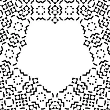 Creative pattern with black and white ornament. Abstract arabic background Stock Illustration
