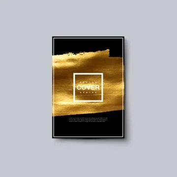 Creative pattern with golden paint brush stroke texture. Stock Illustration