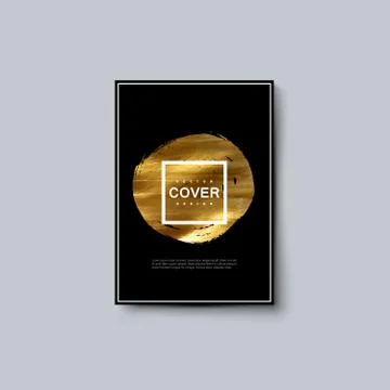 Creative pattern with golden paint brush stroke texture. 스톡 일러스트