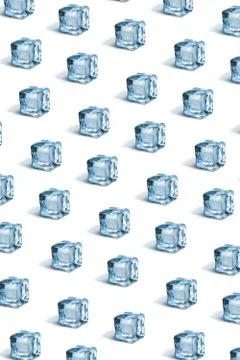 Creative pattern from ice cubes on a white background. Foto stock