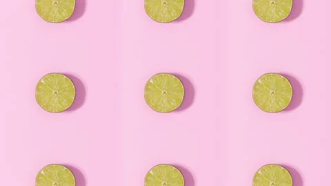 Creative pattern made of citrus fruits rotating and changing. Stop motion Video stock 153180110