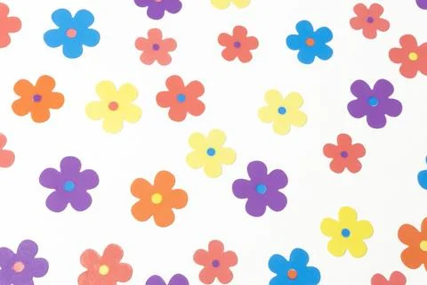 Creative pattern made of colofule  flowers on  background.  Stock Photos